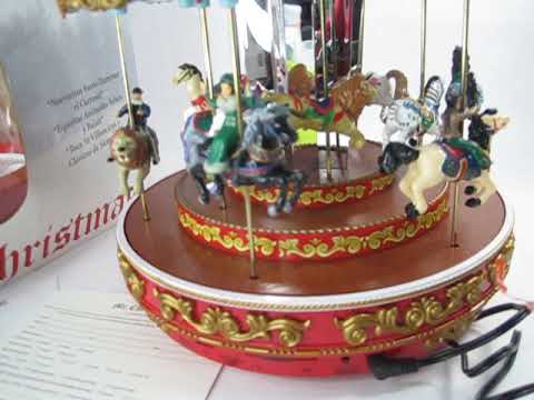 Mr Christmas Village Triple Decker Carousel Works Plays 50 Songs