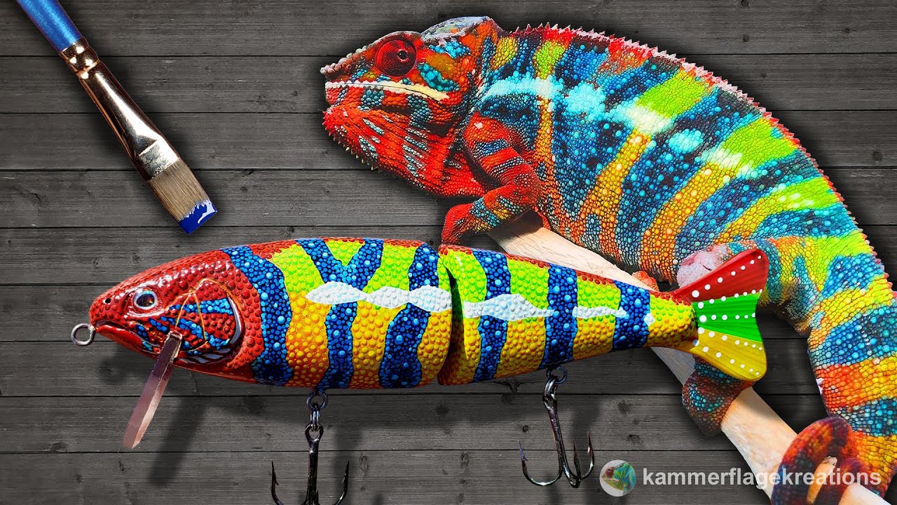 Handmade Chamelion Trout Fishing Lure - a how to guide on painting