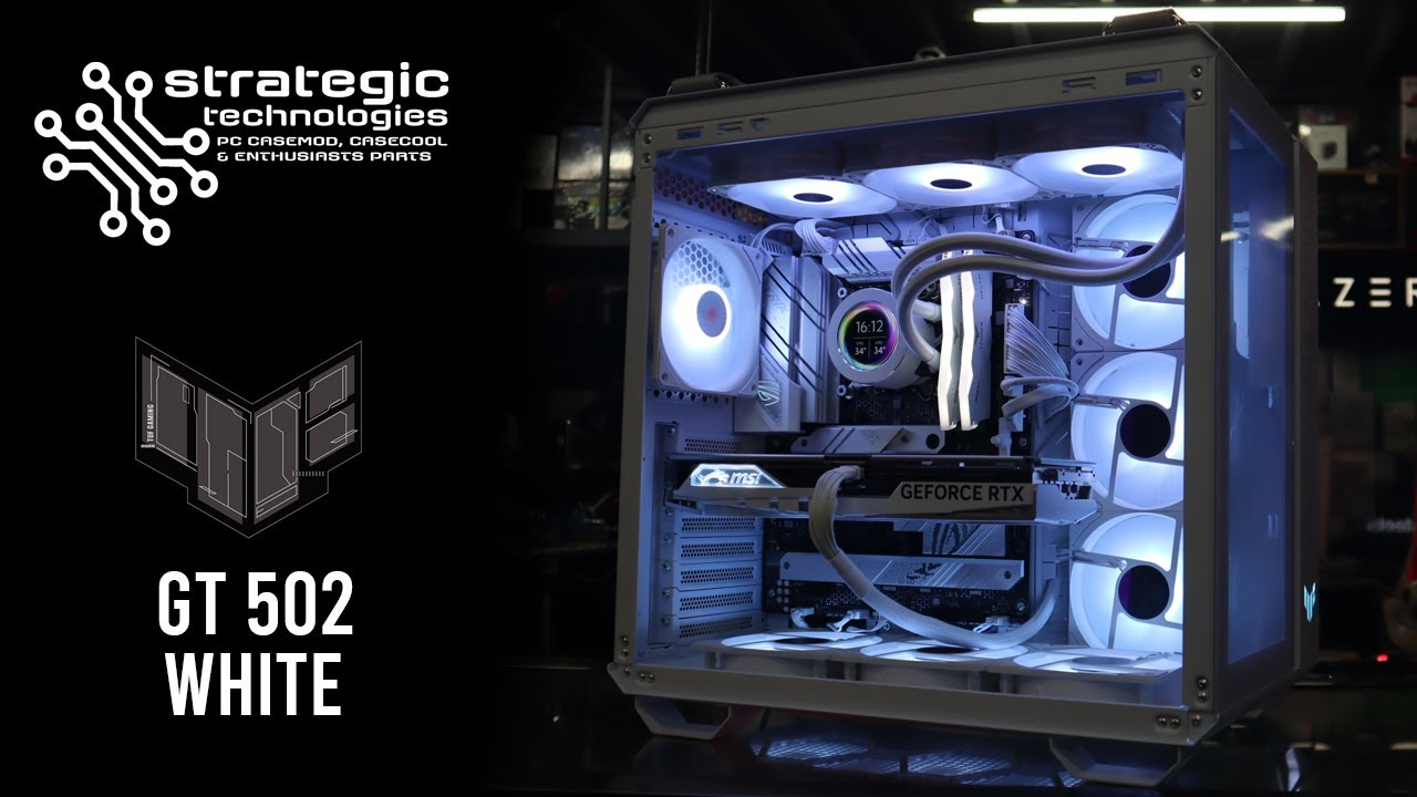 2024 New Gaming PC inside ASUS TUF Gaming GT502 White Midtower
