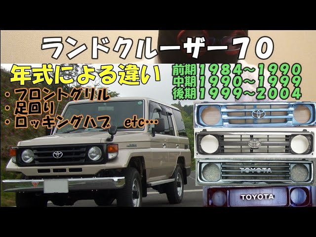 Differences in model years] The grille and suspension of the Land