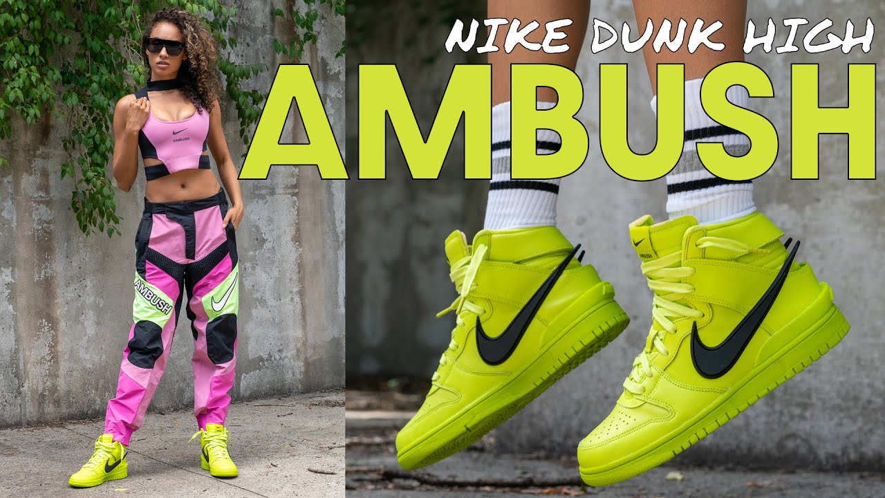 NIKE x AMBUSH DUNK HIGH FLASH LIME ON Foot Review and Styling: THE