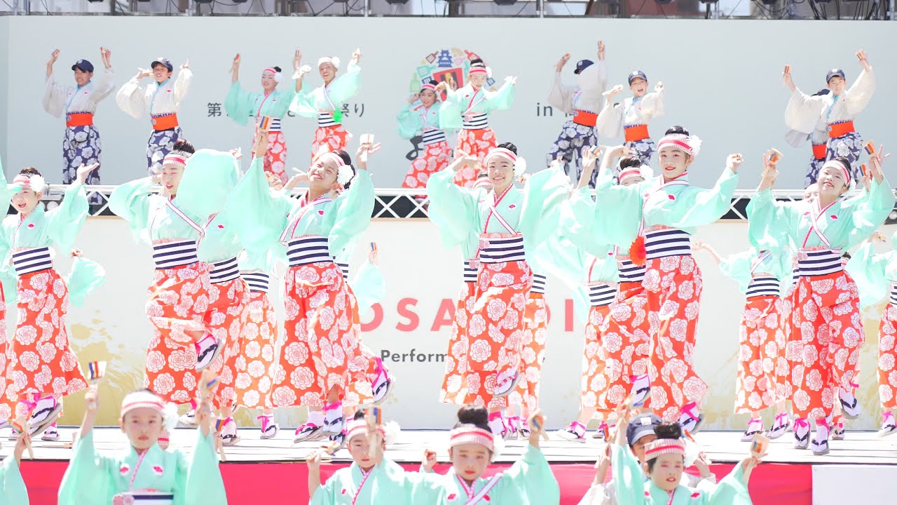 4K] ほにやっこ 高知よさこい祭り 2024 本番2日目 (中央) - YouTube