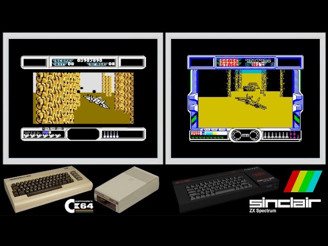 C64 vs ZX Spectrum : AFTERBURNER (Side by side comparison) - YouTube