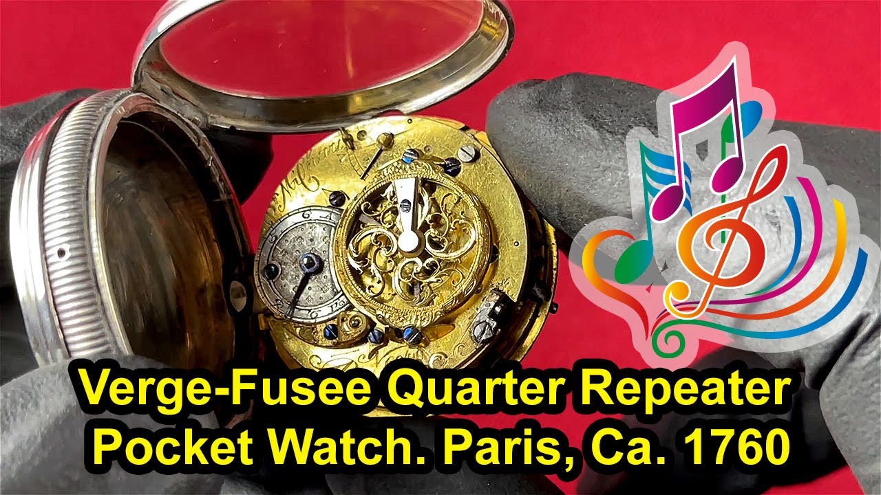 Antique Verge Fusee Quarter Repeater Pocket Watch. Pr Michaud