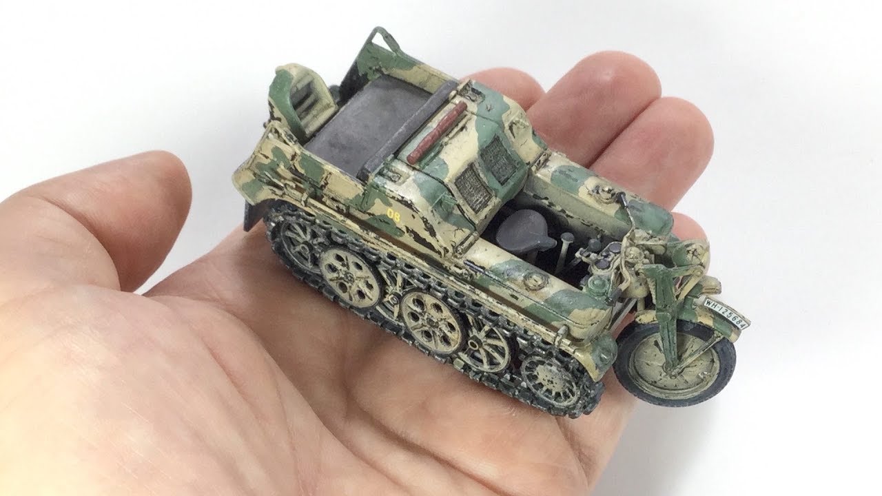 Dragon Kettenkrad Part 4 Detail, Wash, Mud and Done - YouTube