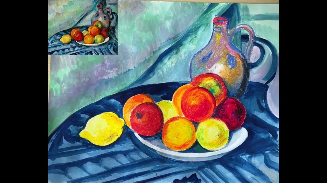 野菜と果物の水彩静物画 サイズは45.5✕53cm 果物の静物画 油彩画 果実