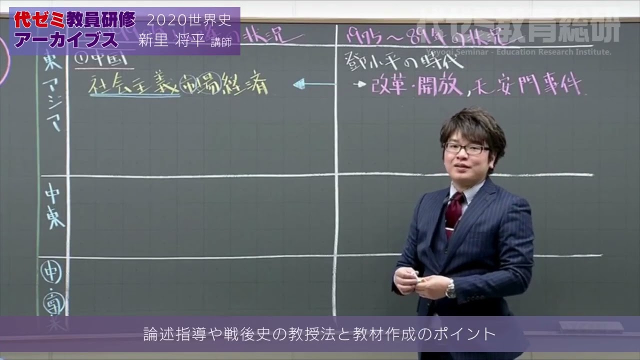 教員研修アーカイブス 新里 将平講師（2020世界史）【論述指導や戦後史