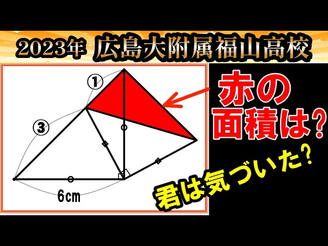 2023年 広島大附属福山高校】数学解説～赤の面積を求めよ! - YouTube