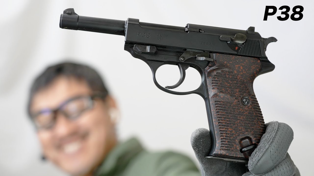 マルゼン ワルサー 公式 P38 (ac41)ブラック ブローバックガスガン