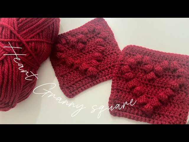 編み物】❤️ハートのグラニースクエア❤️_heart granny square - YouTube