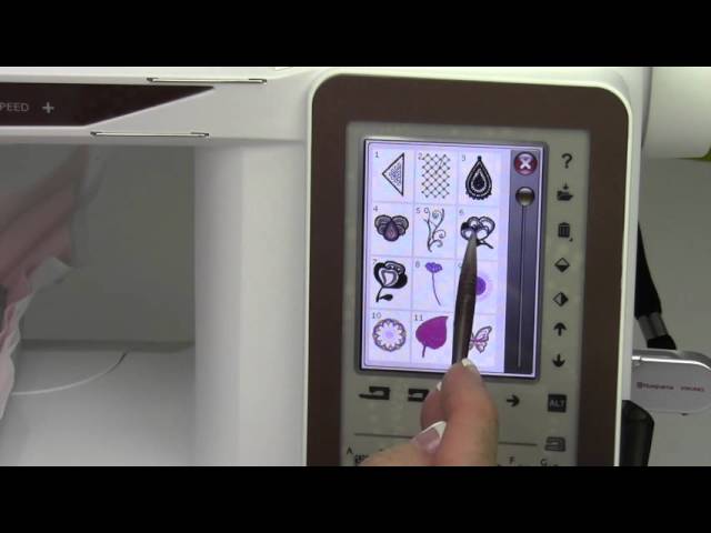 Husqvarna Viking Topaz 40 72 Saving Embroidery Designs - YouTube