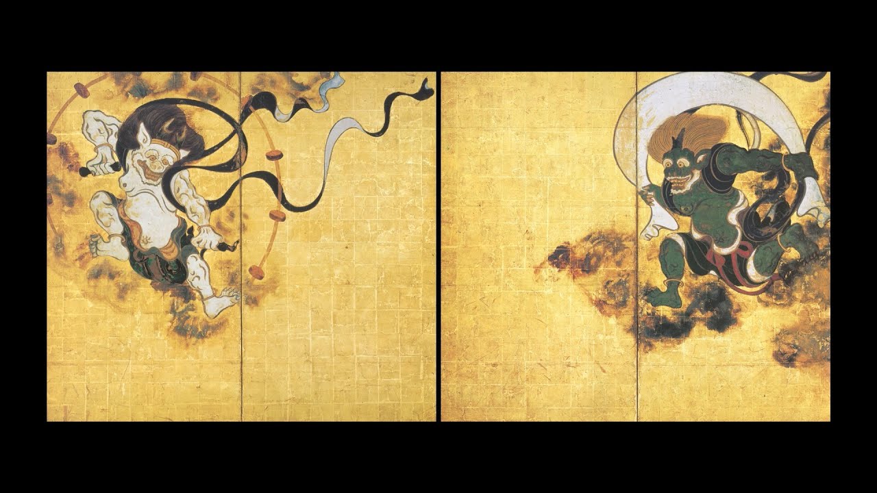 日めくり3分間名画の旅】147枚目 俵屋宗達「風神雷神図屏風」 - YouTube