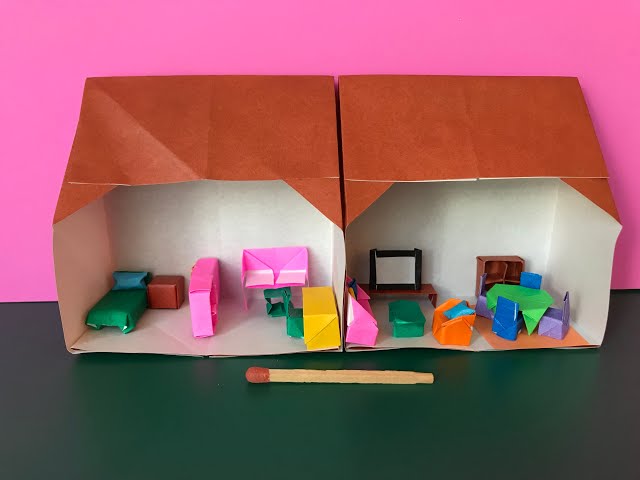 91 折り紙一枚で作る極小ドールハウス Origami nano size dollhouse