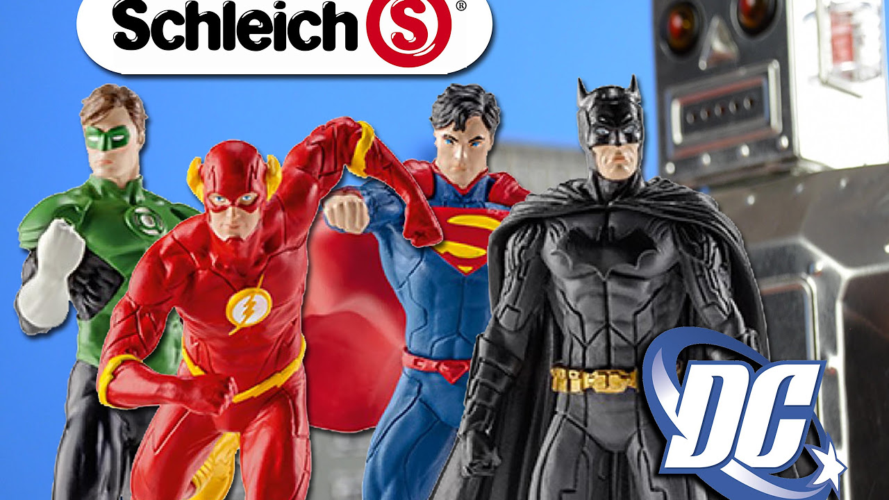 NEW SCHLEICH SUPERMAN BATMAN FLASH GREEN LANTERN DC Justice League