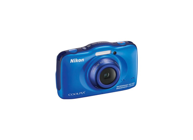 Câmera Digital Nikon Coolpix 13,2 MP À prova d'Água Full HD S32
