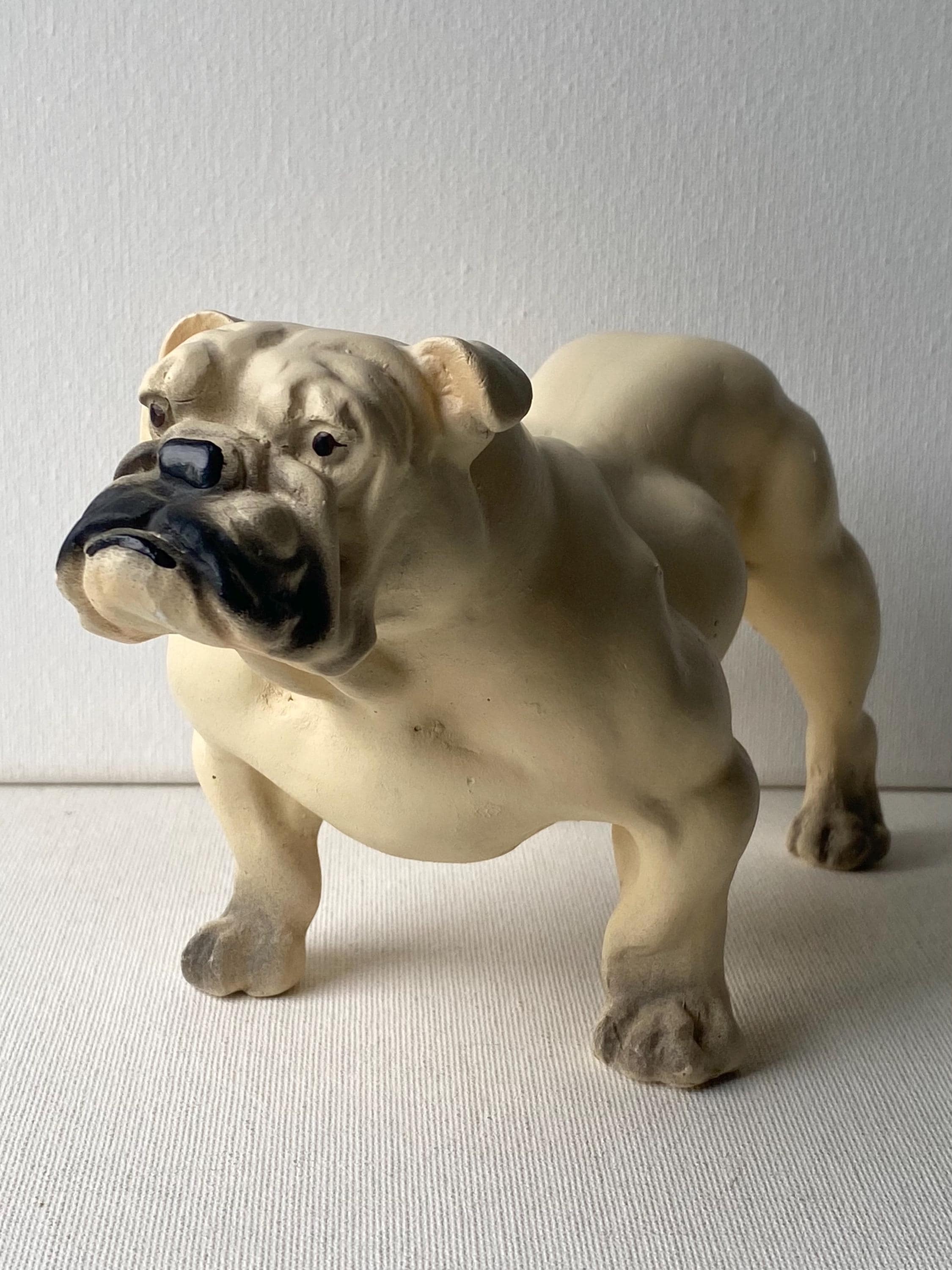 Vintage Chalkware Bulldog - Etsy