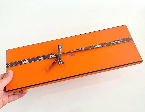 Authentic Hermès Tie Box With Original Ribbon – Slim Vintage