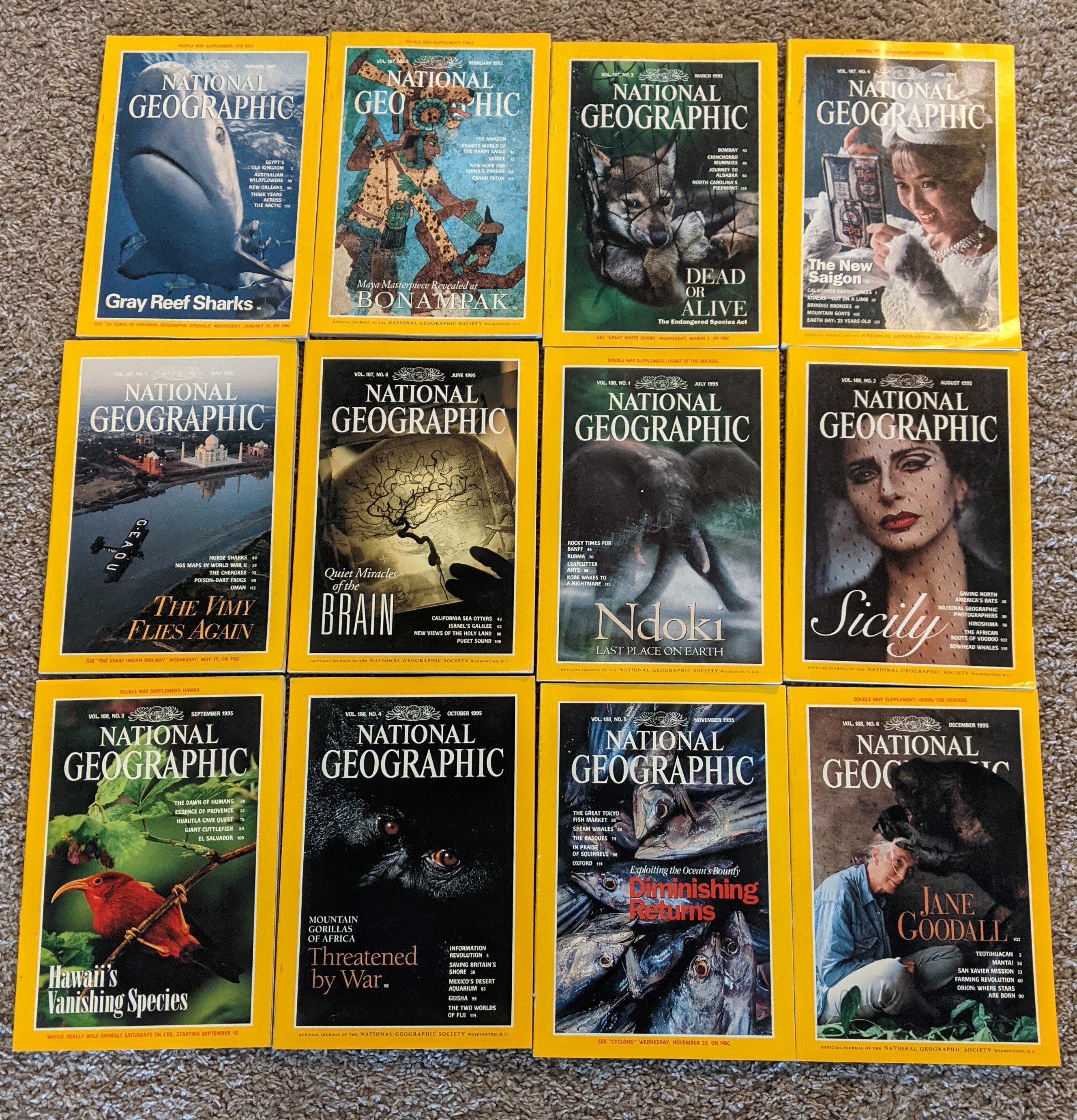 1995 & 1996 National Geographic Magazines - Etsy