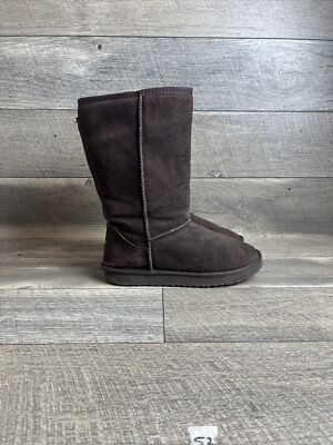 UGG Classic Tall 5815 Chocolate Brown W9 Leather Shearling Womens