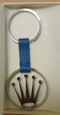 Rolex keychain novelty Silver crown logo 3D Pink Green or Blue