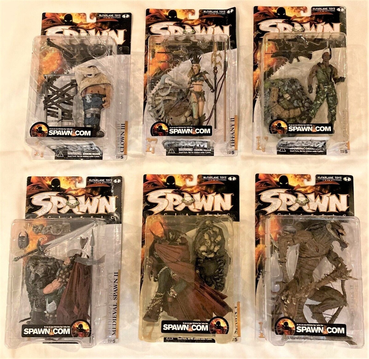 Complete Set of 6 SPAWN Classic Series 17 Todd McFarlane Toy