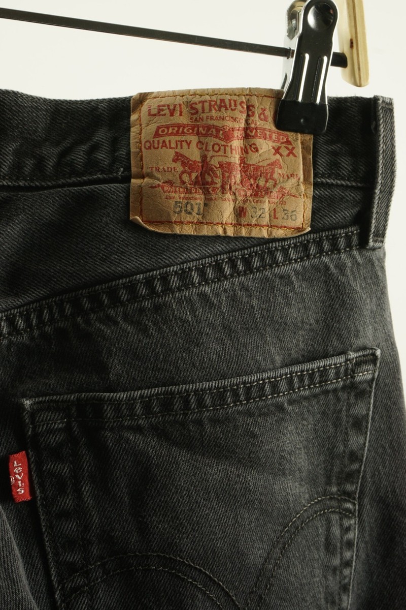 Vintage Y2K Levi's 501 XX Men's 31 x 35 Black Denim Button Fly