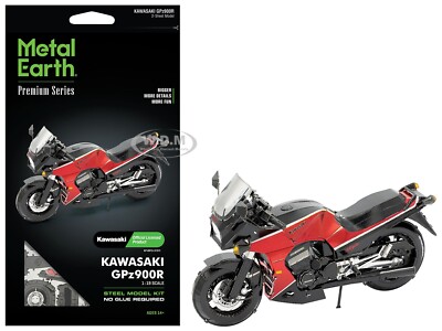KAWASAKI GPZ900R MOTORCYCLE RED & BLACK STEEL MODEL KIT BY METAL