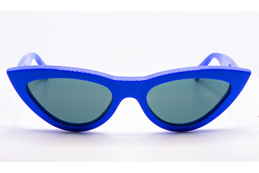 Celine CL 400191 92N Shiny Blue / Gray Sunglasses 400191 92N 56mm