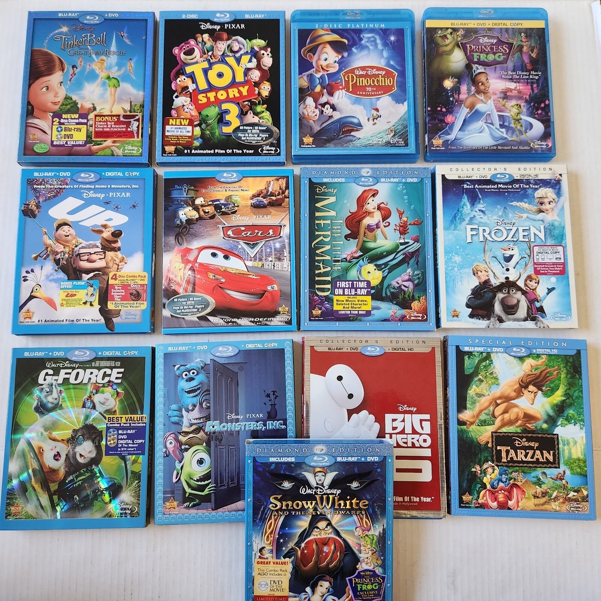 Lot of 13 Disney Blu-ray & DVD Movies w/ Slipcovers (Used) Little