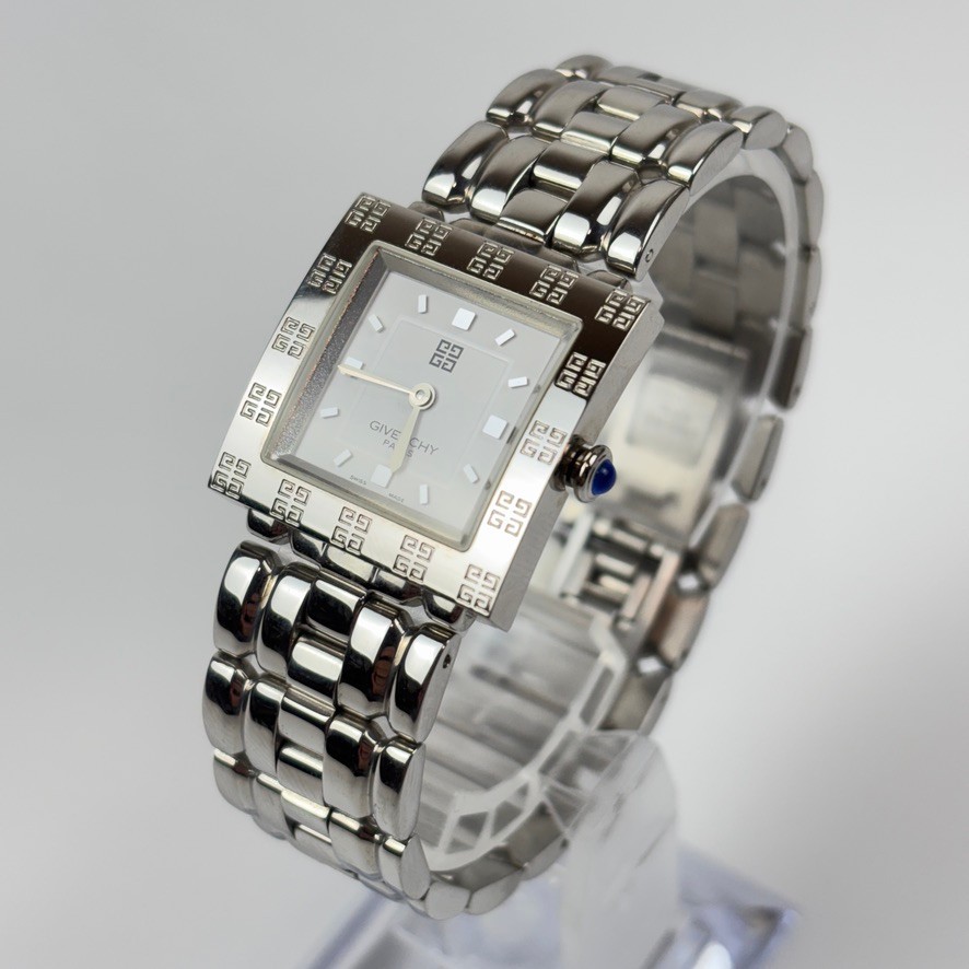 Mint w/Box Paper] Givenchy Silver Square Women's Watch Vintage | eBay
