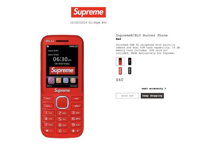 Supreme Blu Burner Phone Red - Sealed BRAND NEW | eBay