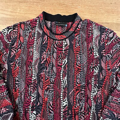 Vintage Authentic 90s Coogi 3D Knit Sweater Australia Sz M Red | eBay
