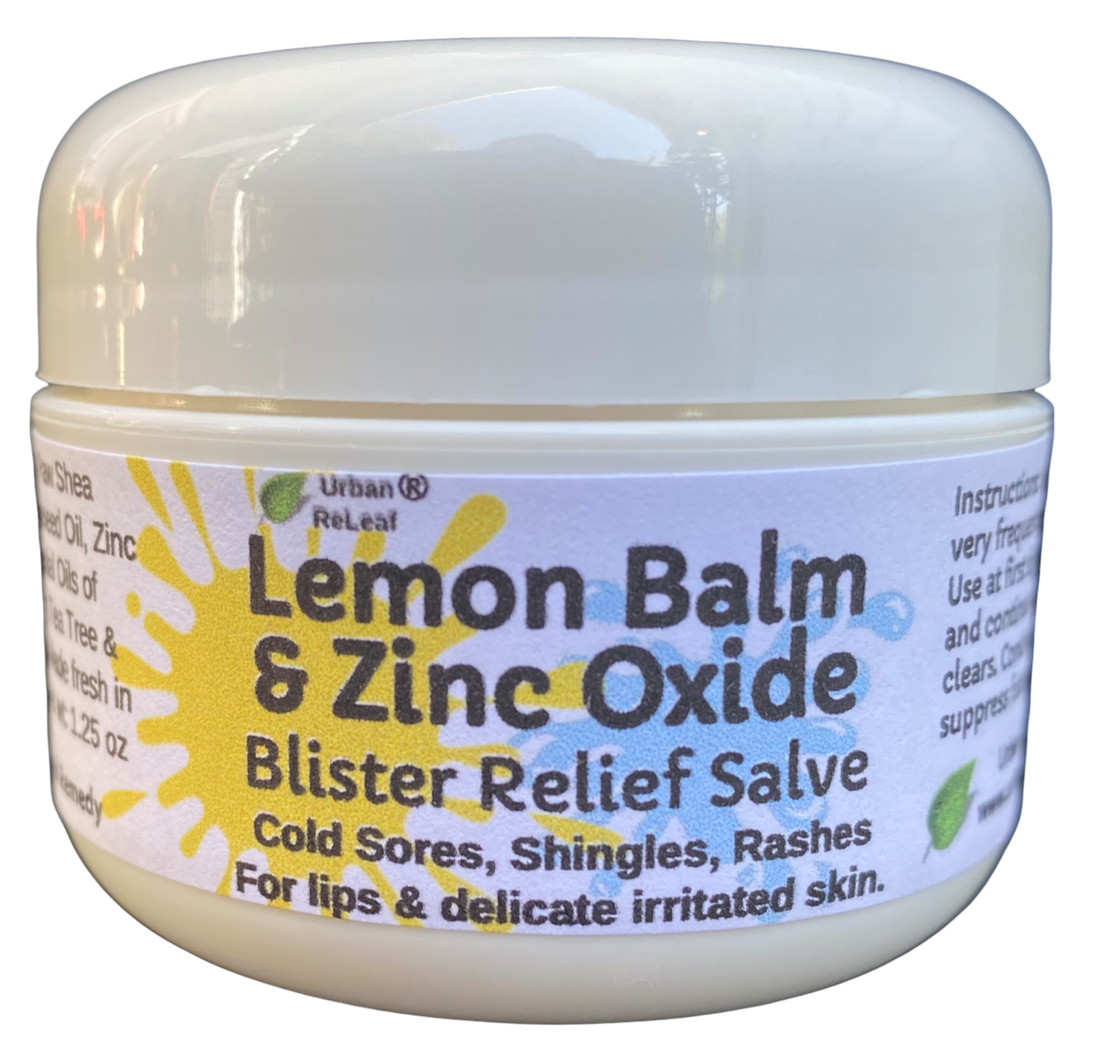 Urban ReLeaf Lemon Balm Zinc Oxide Blister Relief Salve! Cold Sore