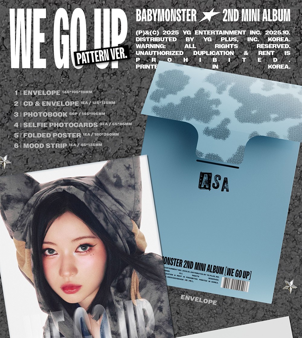 BABYMONSTER WE GO UP 2nd Mini Album PATTERN Ver./CD+Photo Book+3