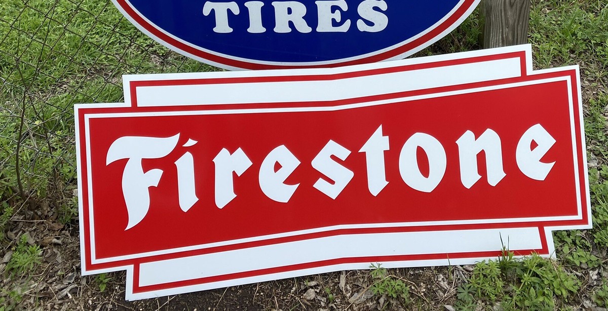Antique Vintage Old Style Firestone Tires Sign | eBay