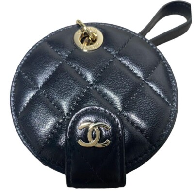 Chanel Bag Charm Cocomark Matelasse Name Tag Lamb LeatherNovelty