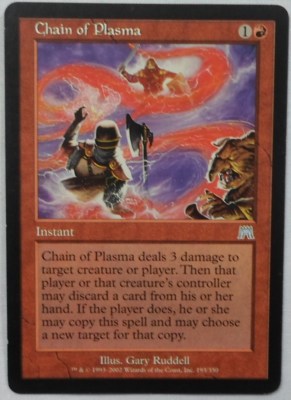MAGIC THE GATHERING MTG 2002 ONSLAUGHT RED CHAIN OF PLASMA INSTANT