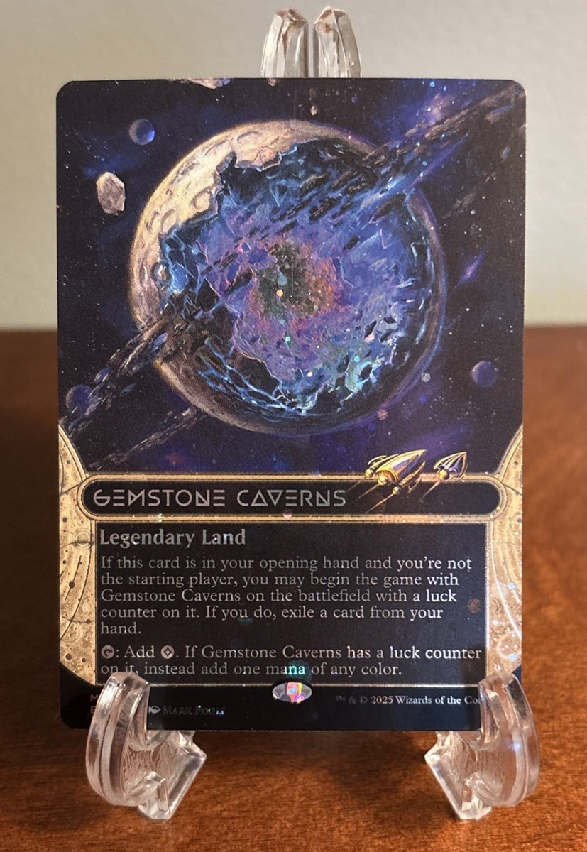 MTG Gemstone Caverns (0106) (Borderless) (Galaxy Foil) Edge of