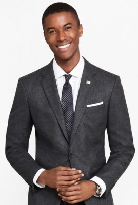 Brooks Brothers 1818 Grey Flannel Three Piece Suit Regent Fit Size