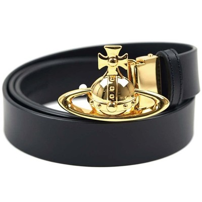 Vivienne Westwood Belt Leather Orb BELTS ORB BUCKLE GOLD BELT