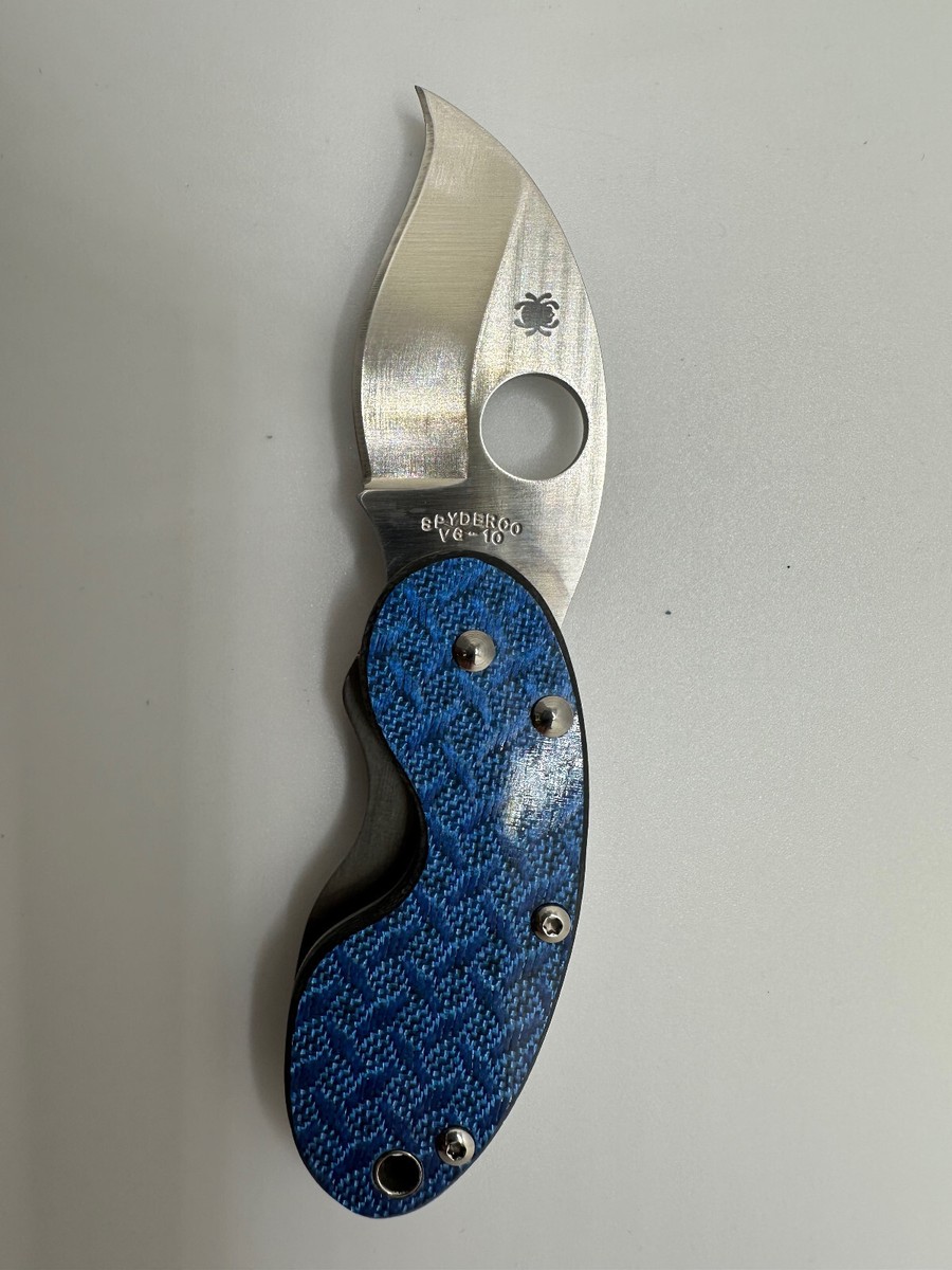 New Spyderco Cricket /Blue Nishijin /VG-10 /C29GFBL rare | eBay
