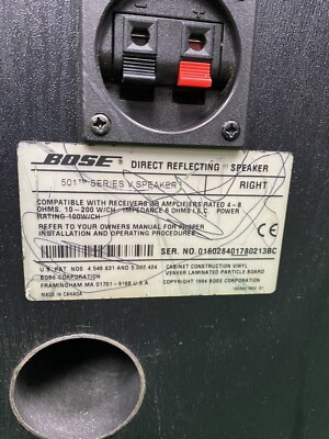 Set of 2 Bose 501 SERIES V Direct Reflecting Speaker Left & Right