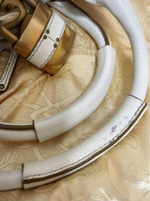 Chloe Paddington Handbag Shoulder Bag White Padlock Leather