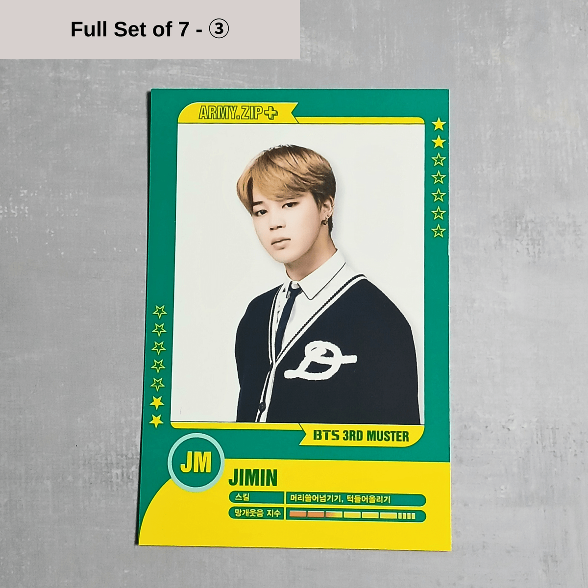 BTS 3rd Muster Seoul ARMY Zip+ Official Player Card Set - Jimin | eBay