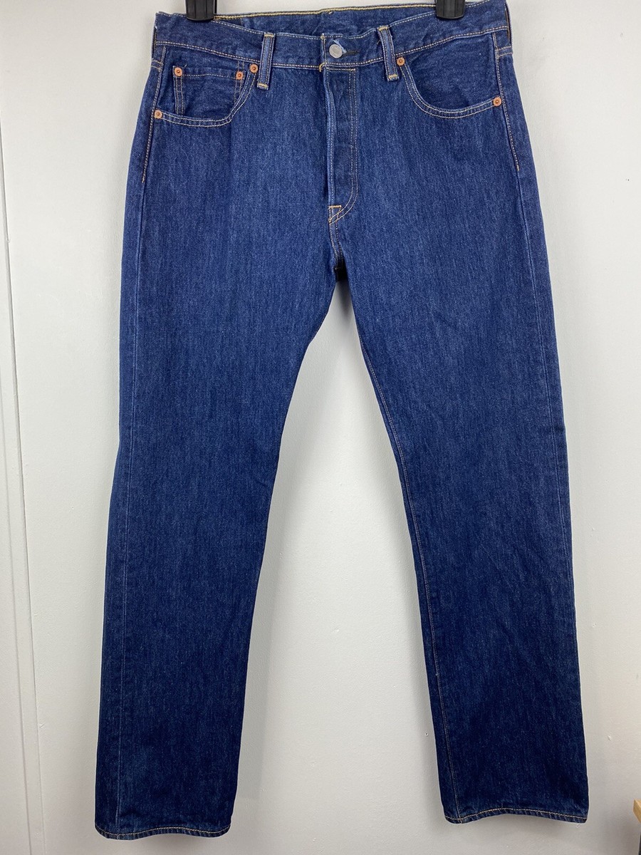 Levi's 501 Original size W34 L32 Men's Blue Straight Leg Button