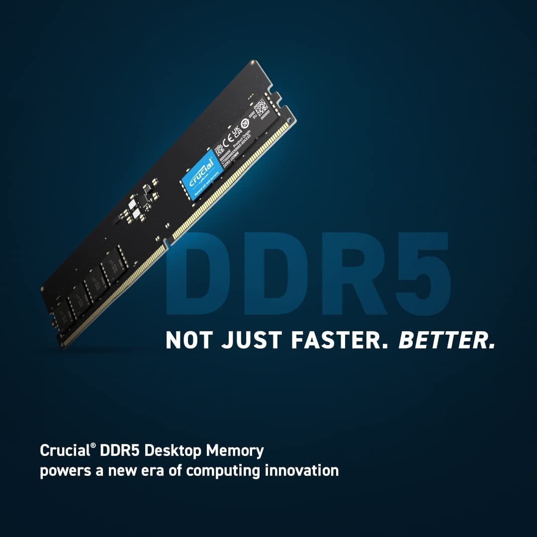 Crucial 32GB 2 x 16GB DDR5 4800MHz PC5-38400 RAM 288-Pin Desktop