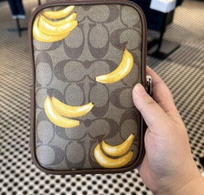 NWT COACH Aden Crossbody In Signature Canvas With Banana Print