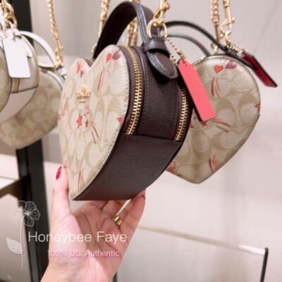 NWT Coach Heart Crossbody In Signature Canvas With Heart And Star