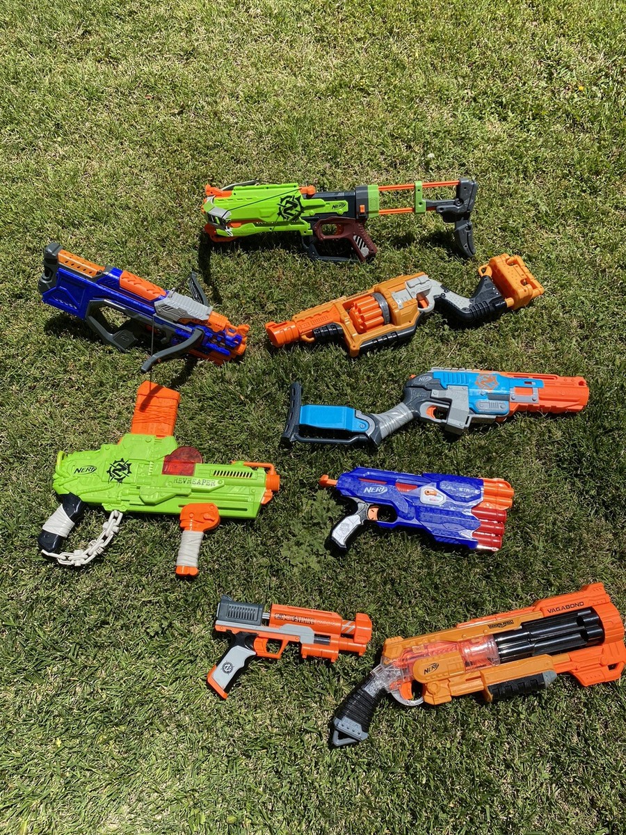 nerf gun lot of 8 with nerf elite Zombie Strike Shotguns Bow