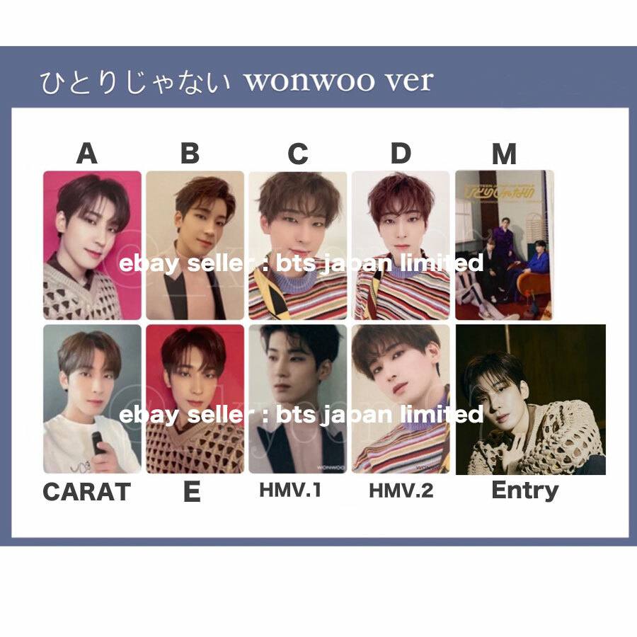 SEVENTEEN Wonwoo Official Photo card HITORIJANAI A B C D Normal